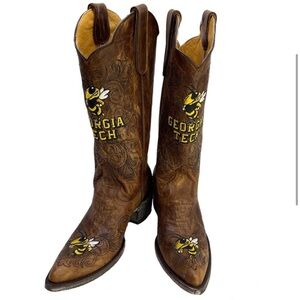 GAMEDAY BOOTS Georgia Tech Yellow Jackets Embroidered Cowboy Boots NEW Size 6.5